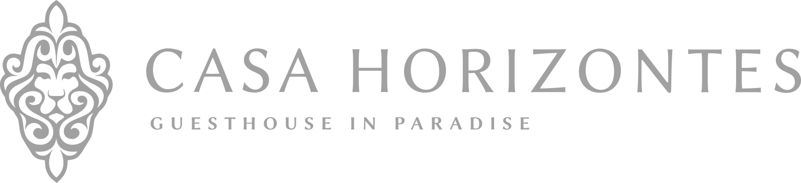 Casa Horizontes inline logo — a compact lion crest beside the wordmark.