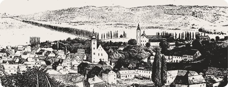 1860 lithograph of Samobor after a photograph.