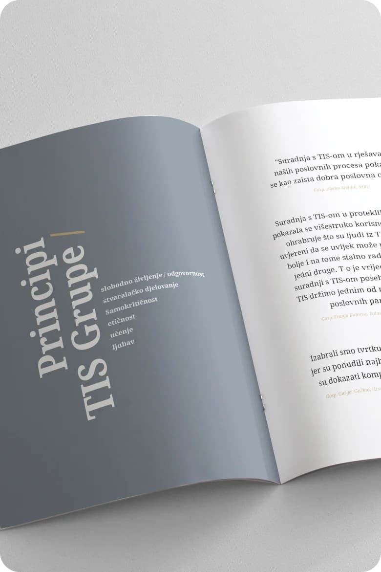 The Priručnik TIS Grupa brand manual cover.