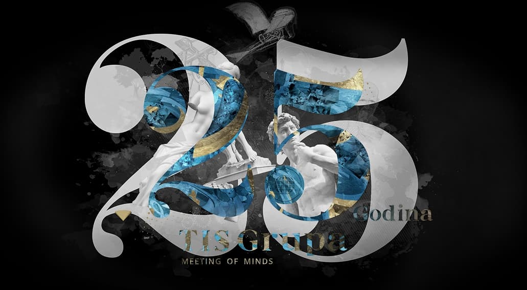 The TIS Grupa 25 years anniversary emblem — Meeting of Minds.