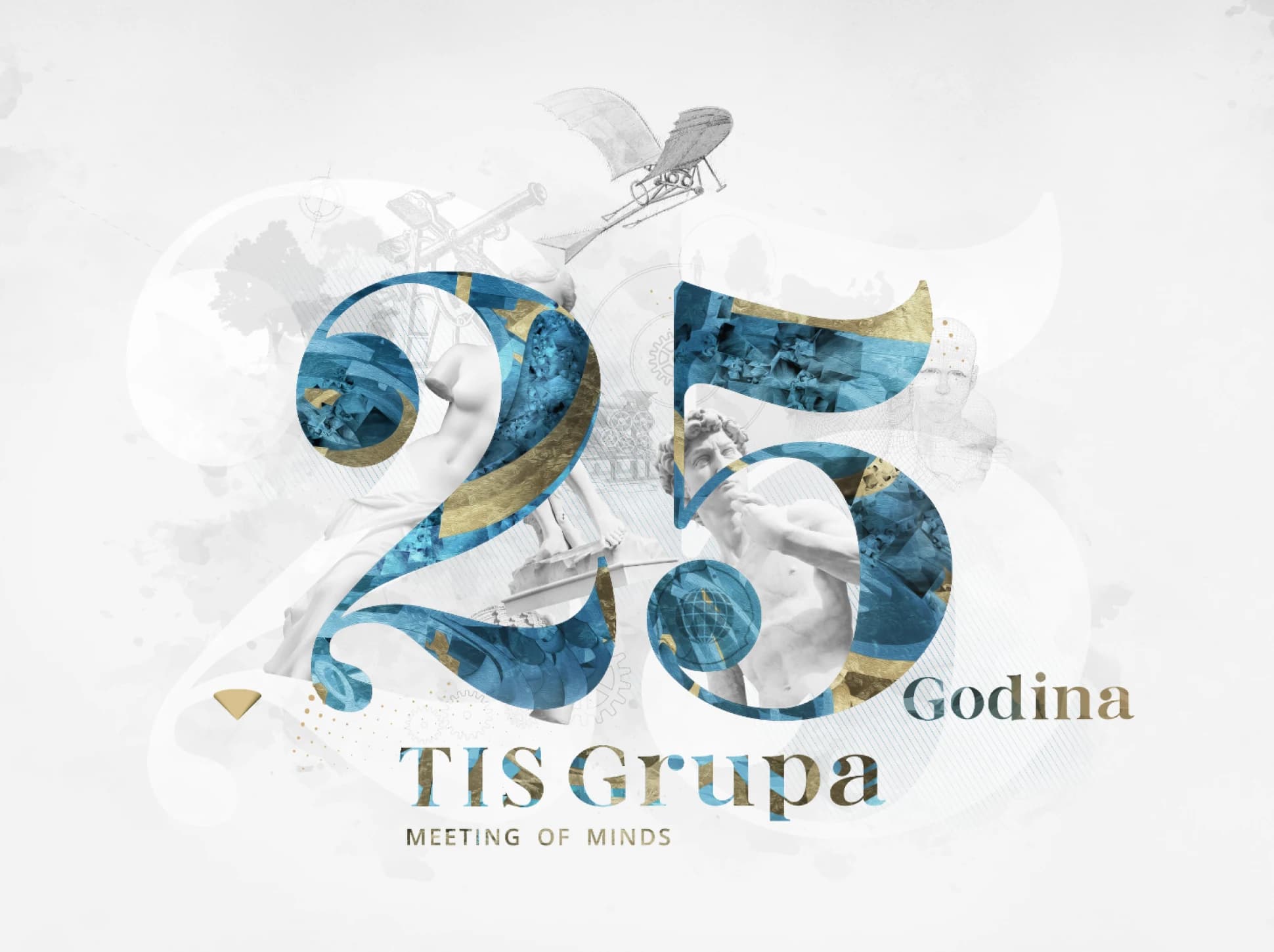 The TIS Grupa 25 years anniversary emblem — Meeting of Minds.